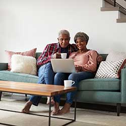 Older couple enjoying their conventional mortgage from Carter Bank